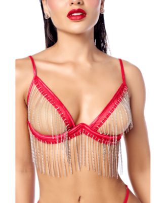 Ensemble 2 pièces à franges strass 